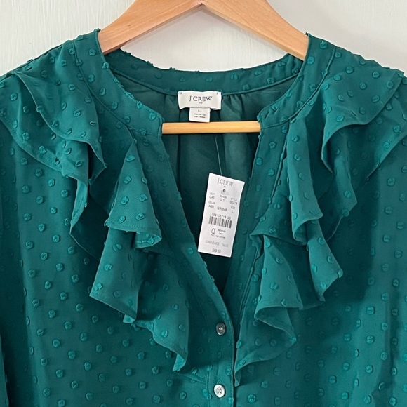 Set of two NWT JCrew Swiss dot button front blouse. - Picture 3 of 8